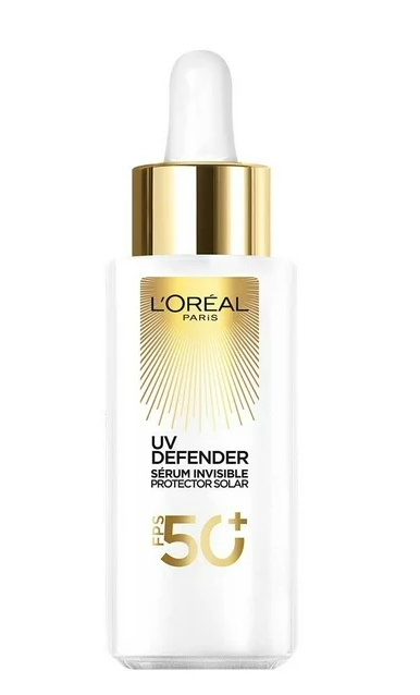 Sérum protector solar invisible L'Oréal Paris UV Defender FPS 50+ anti manchas y lineas de expresión 30ml