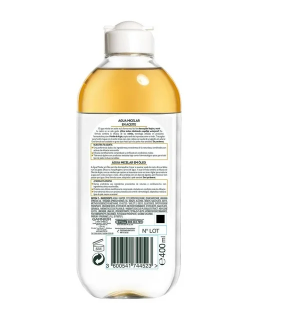 Agua micelar Garnier SkinActive en aceite 400 ml