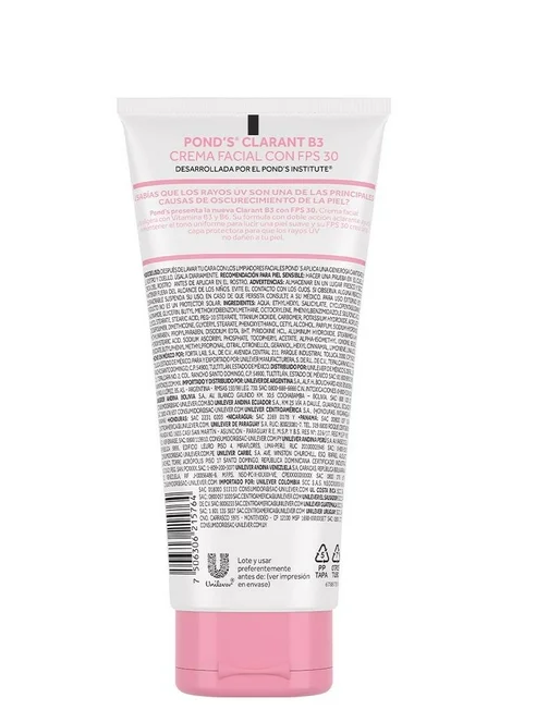 Crema facial anti-manchas Pond´s Clarant B3 con protector solar 30 fps 200 g