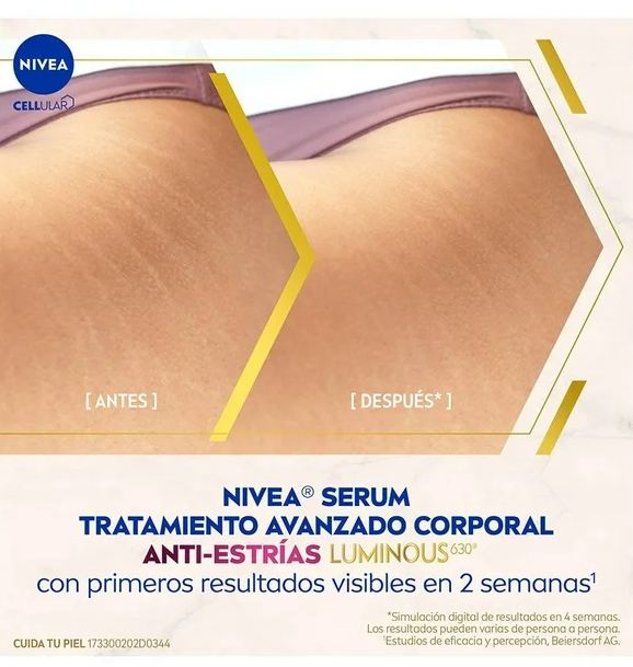 Sérum NIVEA Luminous 630 tratamiento avanzado anti estrías 100 ml