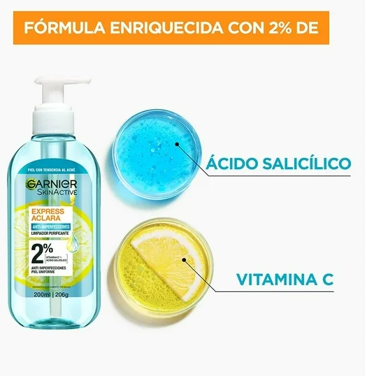 Limpiador purificante Garnier Skin Active anti imperfecciones 200 ml