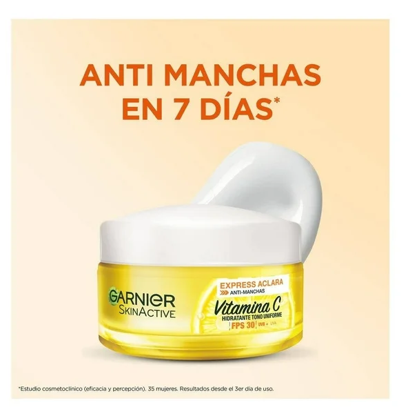 Crema facial Garnier SkinActive hidratante express aclara tono uniforme 50 ml