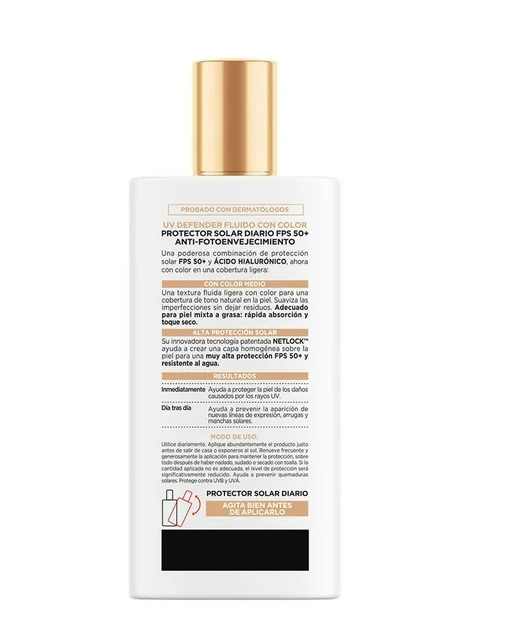 Protector Solar Diario FPS50+ L'Oréal Paris UV Defender Fluido Tono Medio 40 g