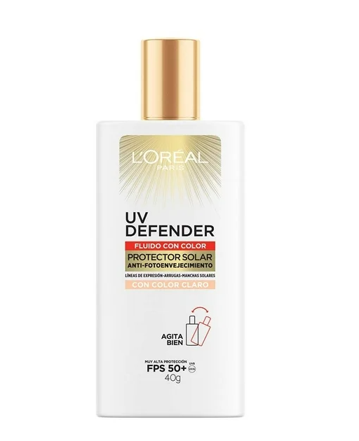Protector Solar Diario FPS50+ L'Oréal Paris UV Defender Fluido Tono Claro 40 g