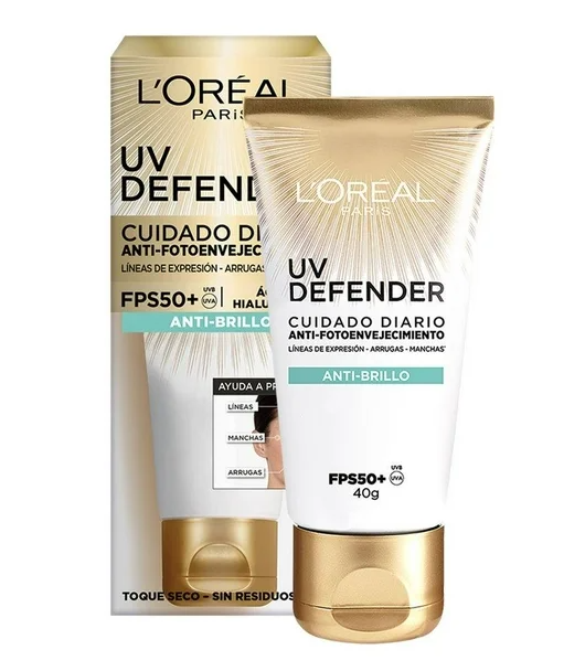 Protector Solar Diario FPS50+ L'Oréal Paris UV Defender Anti Brillo 40 g