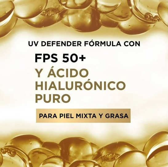 Protector Solar Diario FPS50+ L'Oréal Paris UV Defender Anti Brillo tono claro 40 g