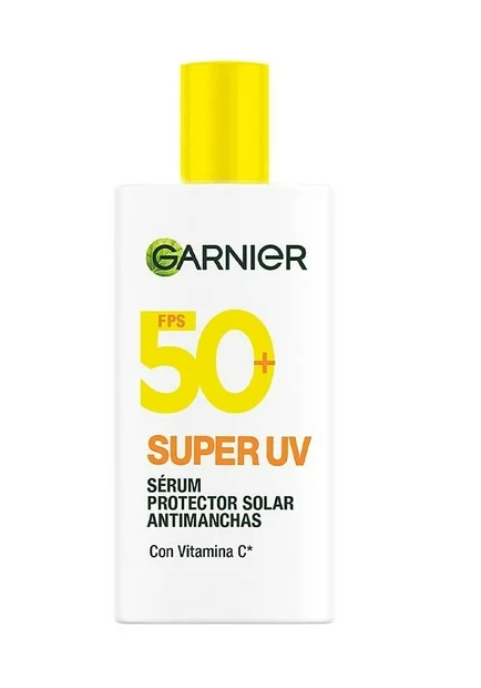 Protector Solar Facial Garnier Skin Active Antioleosidad Fluido Sin Color FPS 50+ con Vit C 40 ml