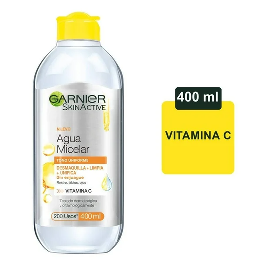Agua micelar Garnier SkinActive express aclara tono uniforme 400 ml