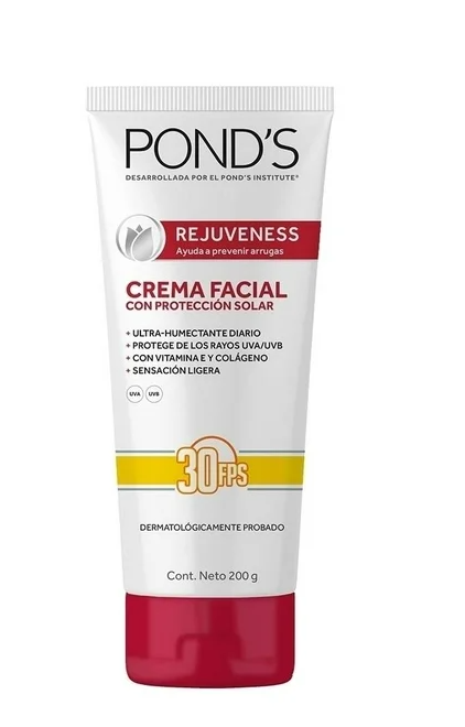 Crema facial anti-arrugas Pond's Rejuveness con protector solar 30 fps 200 g