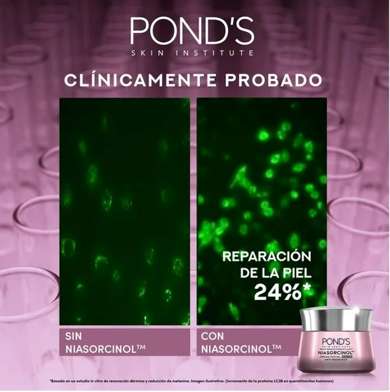 Crema facial Pond's Bright Miracle Ultimate Clarity de noche Niasorcinol antimanchas 50 g