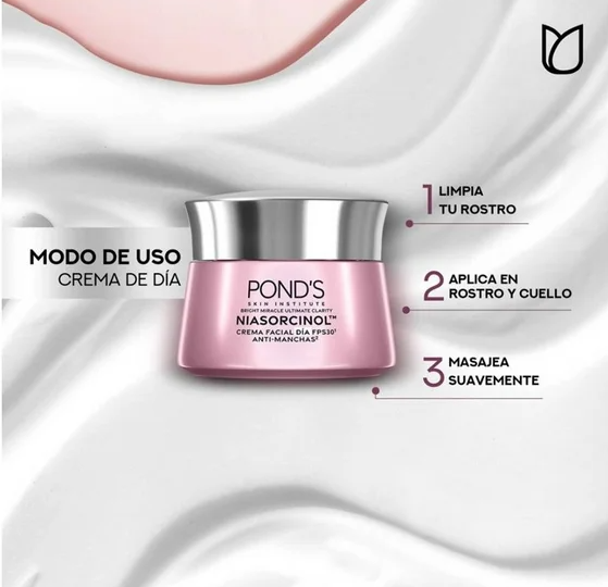Crema facial Pond's Bright Miracle Ultimate Clarity de día Niasorcinol antimanchas 50 g