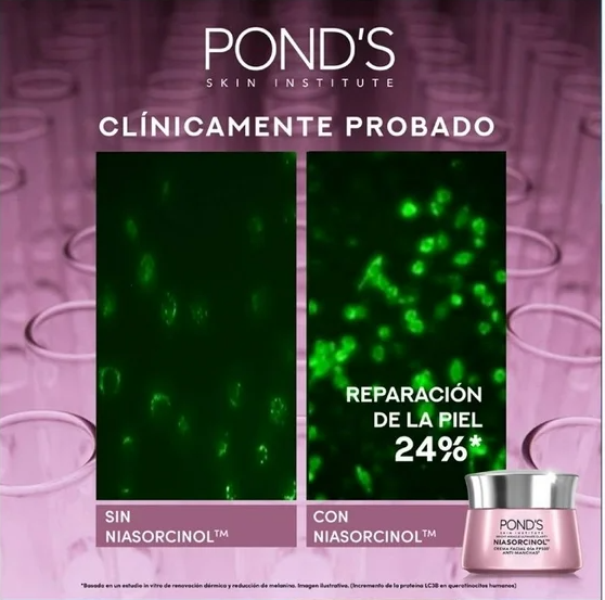 Crema facial Pond's Bright Miracle Ultimate Clarity de día Niasorcinol antimanchas 50 g