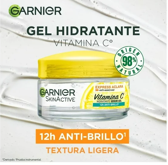 Gel Hidratante facial Garnier Skin Active express aclara anti brillo 50 ml