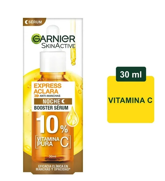 Sérum facial de noche Garnier Skin Active express aclara vitamina c 30 ml
