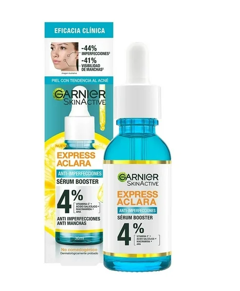 Sérum booster Garnier Skin Active anti imperfecciones con ácido salicílico y vitamina C 30 ml