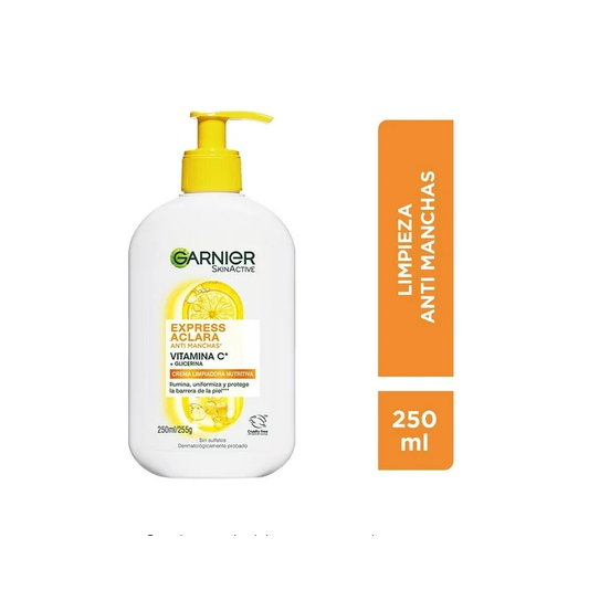 Limpiador facial Garnier Skin Active Express Aclara Vitamina C Express Aclara Vitamina C Gel Limpiador Crema Hidratante 250ml