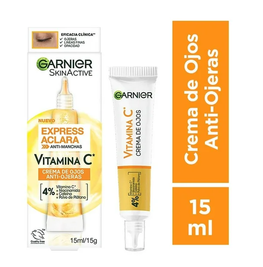 Crema para ojos Garnier Skin Active express aclara vitamina C antiojeras 15 ml